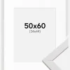 Ramme Stilren Hvid 50x60 cm - Passepartout Hvid 35x45 cm
