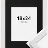 Ramme Stilren Hvid 18x24 cm - Passepartout Sort 13x17 cm