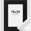 Ramme Stilren Hvid 15x20 cm - Passepartout Sort 4x6 inches