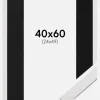 Ramme Stilren Hvid 40x60 cm - Passepartout Sort 25x50 cm