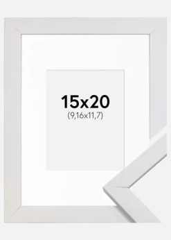 Ramme Stilren Hvid 15x20 cm - Passepartout Hvid 4x5 inches