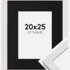 Ramme Stilren Hvid 20x25 cm - Passepartout Sort 5x7 inches