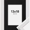 Ramme Stilren Hvid 13x18 cm - Passepartout Sort 9x13 cm