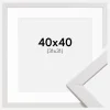 Ramme Stilren Hvid 40x40 cm - Passepartout Hvid 32x32 cm