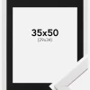 Ramme Stilren Hvid 35x50 cm - Passepartout Sort 30x35 cm