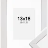 Ramme Stilren Hvid 13x18 cm - Passepartout Hvid 9x12 cm