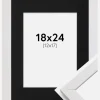 Ramme Stilren Hvid 18x24 cm - Passepartout Sort 13x18 cm