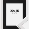 Ramme Stilren Hvid 20x25 cm - Passepartout Sort 15x20 cm