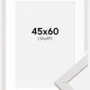 Ramme Stilren Hvid 45x60 cm - Passepartout Hvid 35x50 cm