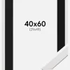 Ramme Stilren Hvid 40x60 cm - Passepartout Sort 30x50 cm