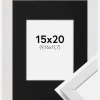 Ramme Stilren Hvid 15x20 cm - Passepartout Sort 4x5 inches
