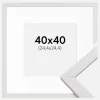 Ramme Stilren Hvid 40x40 cm - Passepartout Hvid 10x10 inches
