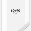 Ramme Stilren Hvid 60x90 cm - Passepartout Hvid 40x70 cm