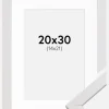 Ramme Stilren Hvid 20x30 cm - Passepartout Hvid 15x22 cm