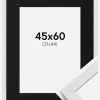 Ramme Stilren Hvid 45x60 cm - Passepartout Sort 32x45 cm