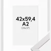 Ramme Stilren Hvid 42x59,4 cm (A2) - Passepartout Hvid 25x38 cm