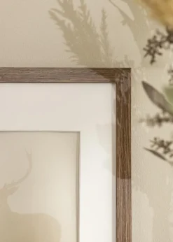 Ramme Stilren kold Brun 60x80 cm - Passepartout Hvid 50x70 cm