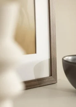 Ramme Stilren kold Brun 40x50 cm - Passepartout Hvid 28x38 cm