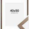 Ramme Stilren kold Brun 40x50 cm - Passepartout Hvid 12x15 inches