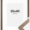 Ramme Stilren kold Brun 30x40 cm - Passepartout Hvid 20x28 cm