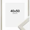 Ramme Stilren lysegrå Eg 40x50 cm - Passepartout Hvid 30x38 cm