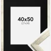 Ramme Stilren Sølv 40x50 cm - Passepartout Sort 28x35 cm