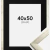 Ramme Stilren Sølv 40x50 cm - Passepartout Sort 30x40 cm