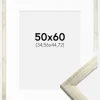 Ramme Stilren Sølv 50x60 cm - Passepartout Hvid 14x18 inches