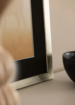 Ramme Stilren Sølv 70x100 cm - Passepartout Sort 24x36 inches