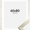Ramme Stilren Sølv 60x80 cm - Passepartout Hvid 50x60 cm