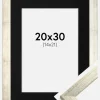 Ramme Stilren Sølv 20x30 cm - Passepartout Sort 15x22 cm