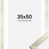Ramme Stilren Sølv 35x50 cm - Passepartout Hvid 11x17 inches