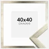 Ramme Stilren Sølv 40x40 cm - Passepartout Hvid 10x10 inches