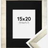 Ramme Stilren Sølv 15x20 cm - Passepartout Sort 4x5 inches