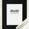Ramme Stilren Sølv 35x50 cm - Passepartout Sort 9x12 inches