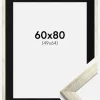 Ramme Stilren Sølv 60x80 cm - Passepartout Sort 50x65 cm
