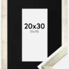Ramme Stilren Sølv 20x30 cm - Passepartout Sort 10x20 cm