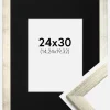 Ramme Stilren Sølv 24x30 cm - Passepartout Sort 6x8 inches