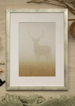 Ramme Stilren Sølv 40x60 cm - Passepartout Hvid 32,9x48,3 cm (A3+)