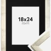 Ramme Stilren Sølv 18x24 cm - Passepartout Sort 13x18 cm