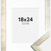 Ramme Stilren Sølv 18x24 cm - Passepartout Hvid 13x17 cm