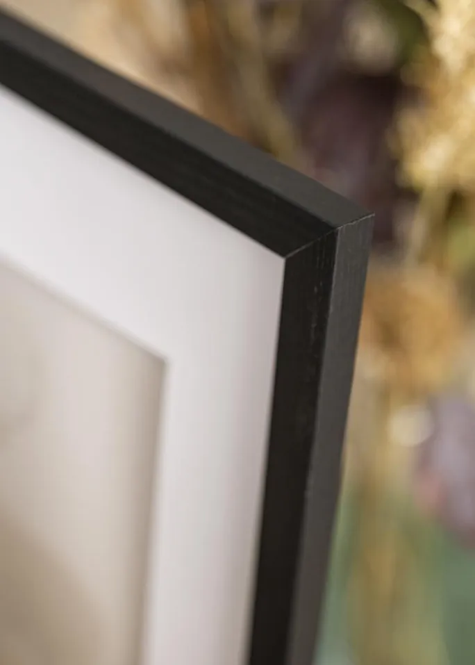 Ramme Stilren sort Eg 60x80 cm - Passepartout Hvid 50x70 cm