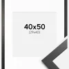 Ramme Stilren sort Eg 40x50 cm - Passepartout Hvid 30x41 cm