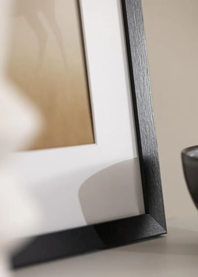 Ramme Stilren sort Eg 40x50 cm - Passepartout Hvid 12x16 inches