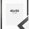 Ramme Stilren sort Eg 40x50 cm - Passepartout Hvid 28x35 cm