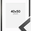 Ramme Stilren sort Eg 40x50 cm - Passepartout Hvid 30x38 cm