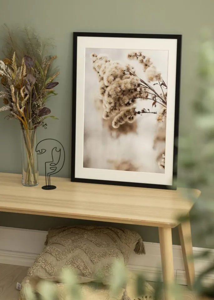 Ramme Stilren sort Eg 30x40 cm - Passepartout Hvid 20x28 cm