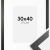 Ramme Stilren sort Eg 30x40 cm - Passepartout Hvid 18x27 cm