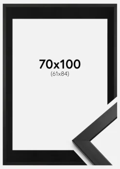 Ramme Stilren Sort 70x100 cm - Passepartout Sort 62x85 cm