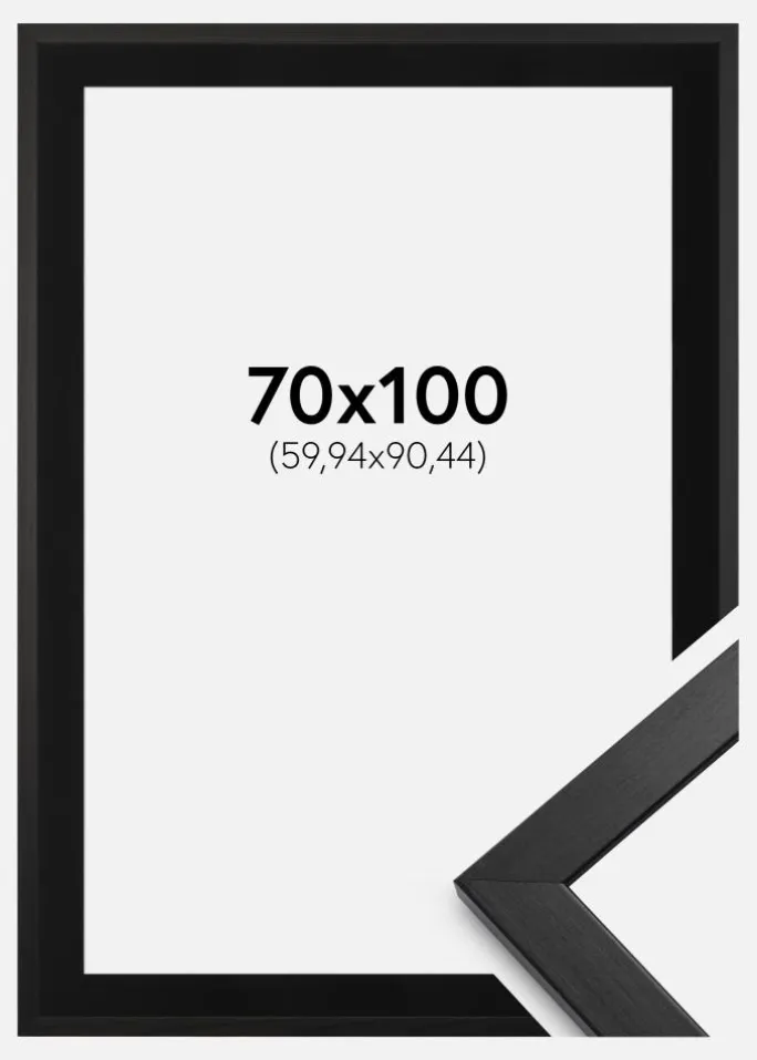 Ramme Stilren Sort 70x100 cm - Passepartout Sort 24x36 inches